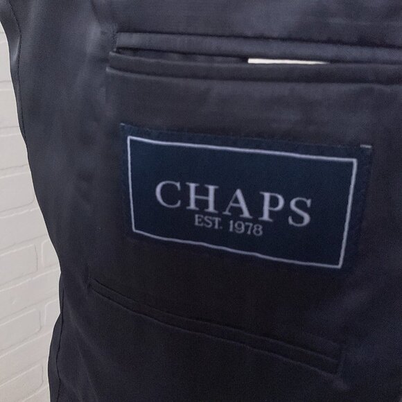 Chaps Blazer‎ Men 46R Blue Gray Houndstooth Lambswool Classic Career Jacket - Picture 6 of 13